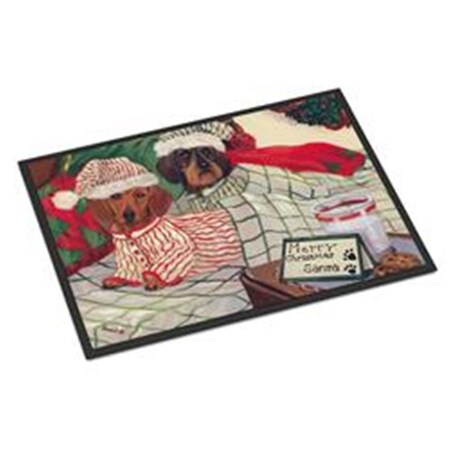 Carolines Treasures 24 x 36 in. Dachshund Christmas Waiting for Santa Indoor or Outdoor Mat PPP3260JMAT
